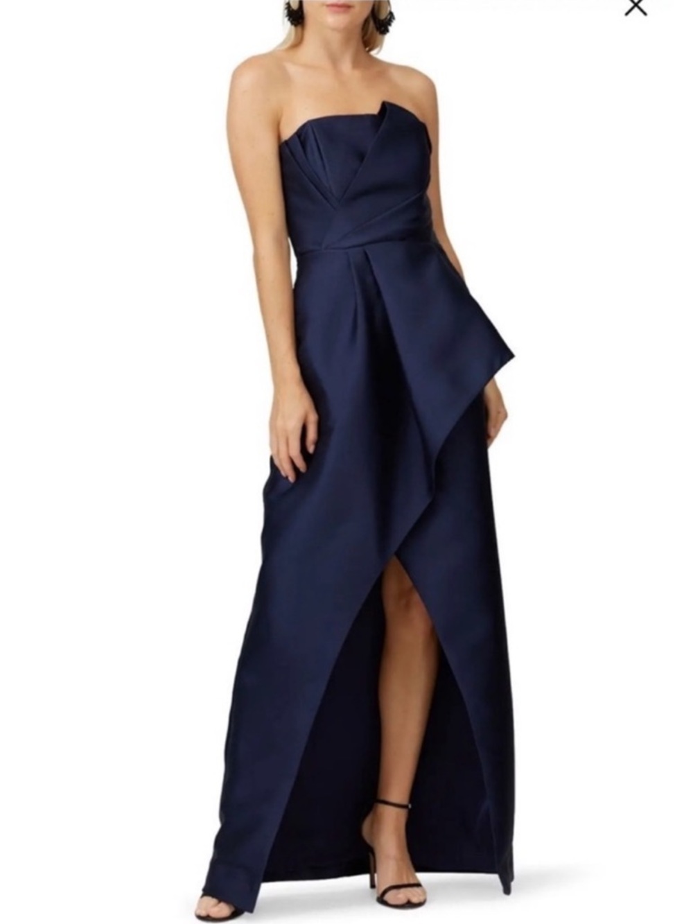 Parker Black Label Whitney Navy Strapless Gown Sz 0